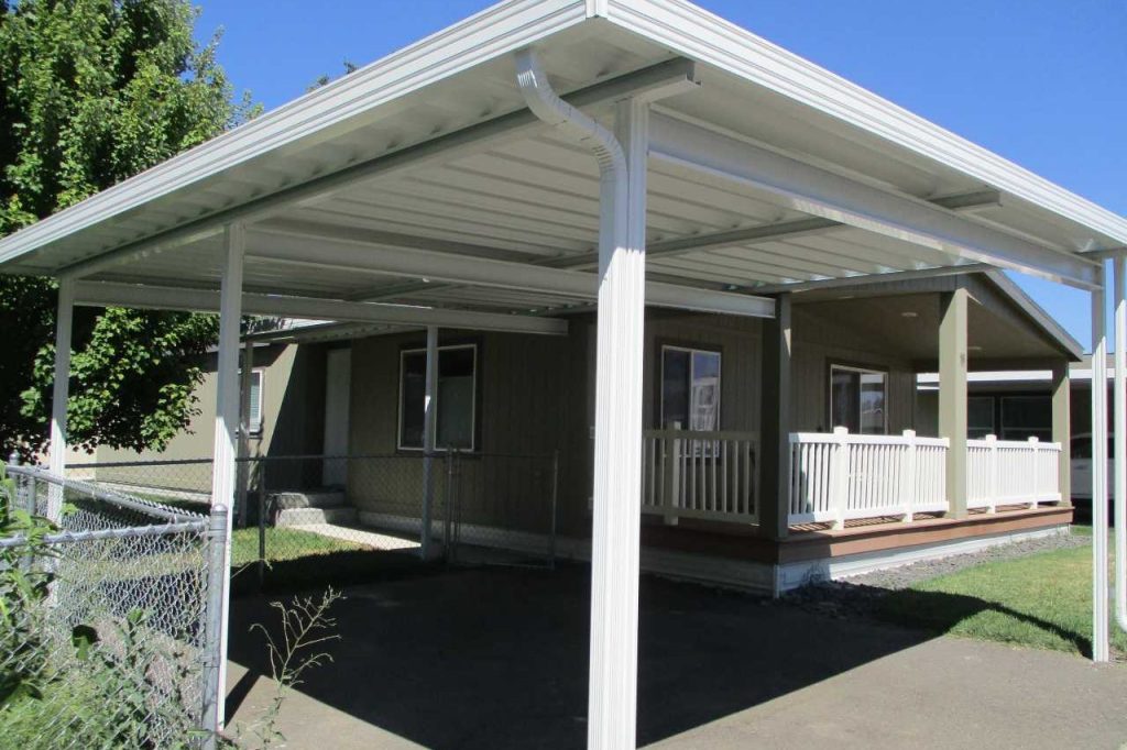 a photo of a carport