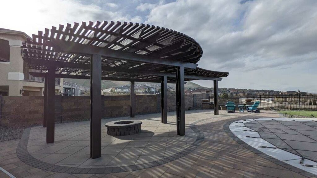 a free standing pergola installed Patio Covers Unlimited