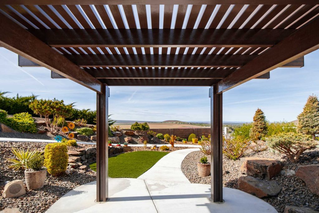 interior view of pergola construction Richland