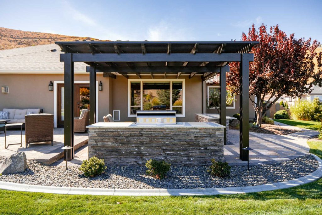 pergola added to an outdoor space in a Kennewick home