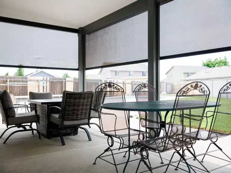 exterior screens installed in the veranda Patio Covers Unlimited