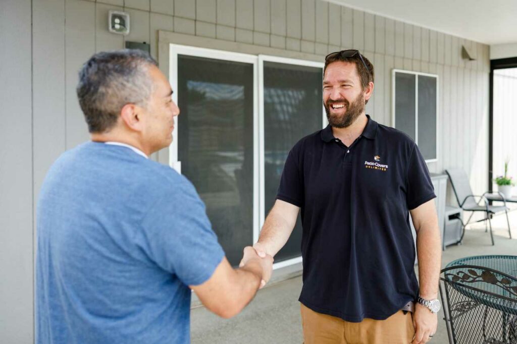 making a deal for a screen room installation with Patio Covers Unlimited